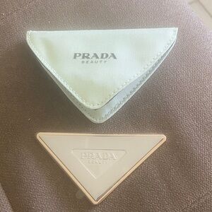 Prada Beauty Triangle Compact in Cream and Gold